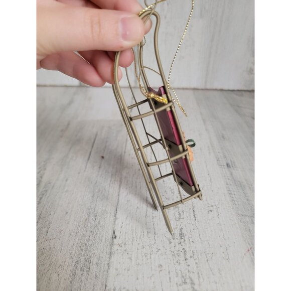 Kurt Adler mini moose sled sledding ornament Xmas - Picture 4 of 5